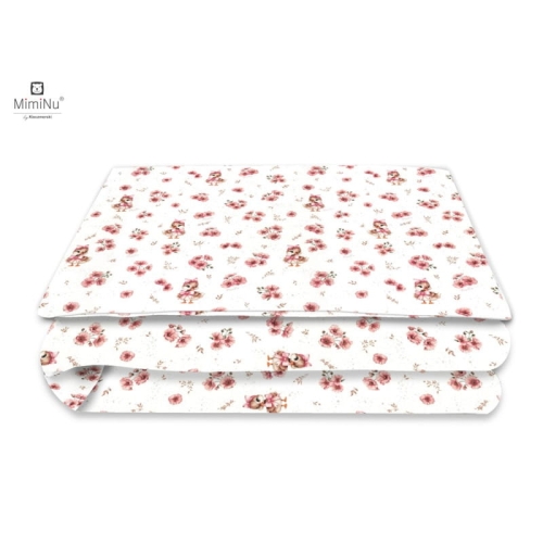 Pościel do łóżeczka 2 elementowa dla niemowląt 120x90 Kaczuszki Pudrowy róż