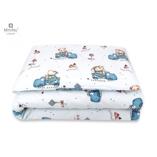 Pościel do łóżeczka 2 elementowa dla niemowląt 120x90 Dino w autkach