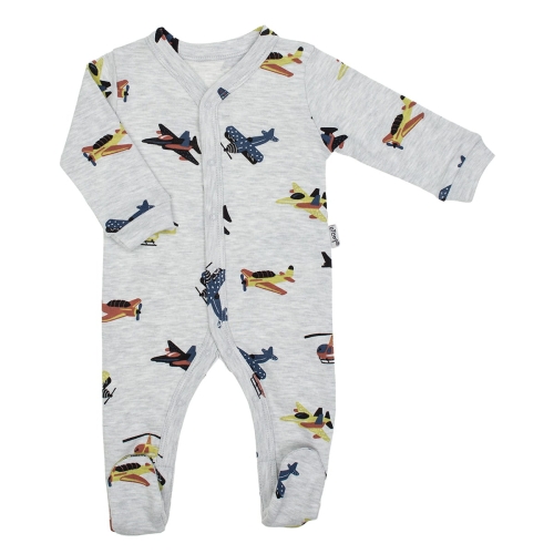 Pajacyk bawełniany dla niemowlaka chłopca Bamarnicol Samoloty