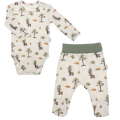 Komplet ubranek dla niemowlaka chłopca body i półśpiochy Bamarnicol Leśne Zwierzątka