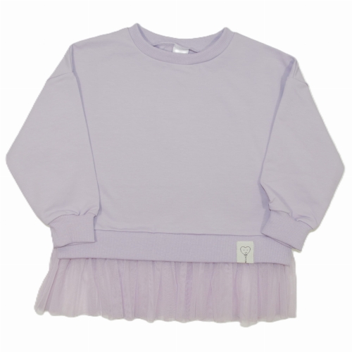 Bluza dla dziewczynki z falbaną z tiulu Atut fioletowa