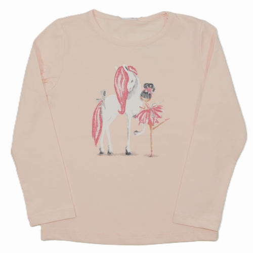 Bluzka dziewczęca na długi rękaw Atut różowa