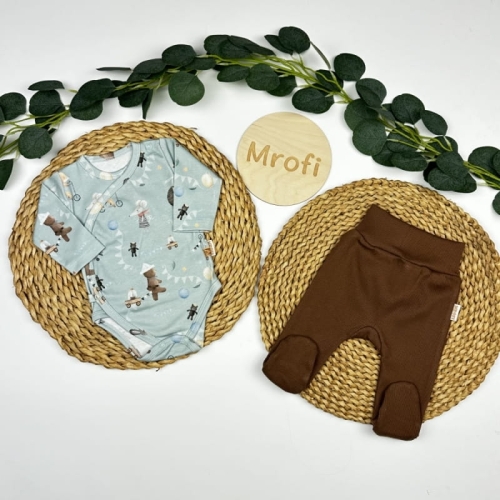 Komplet ubranek body i półśpioch dla niemowlaka chłopca Mrofi Milusie