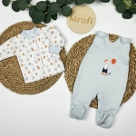 Komplet ubranek dla niemowlaka kaftanik i śpioszki Mrofi Gąska