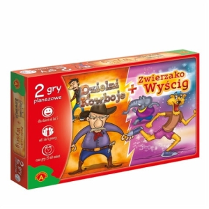 2 gry planszowe dla dzieci od 5 lat dzielni kowboje i zwierzako wyścig