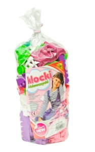 Klocki konstrukcyjne 98 szt. "bączek" różowe