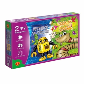 2 gry planszowe dla dzieci od 5 lat robo wyścig i wąż boa