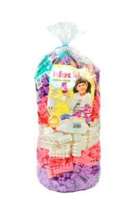 Klocki konstrukcyjne 630 szt. "bączek" różowe