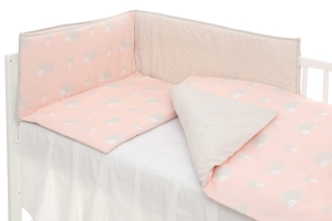 Pościel 3 elementowa do łóżeczka jeżyki łososiowy