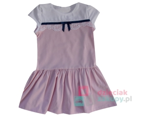 Sukienka dla dziewczynki koronka pudrowy róż