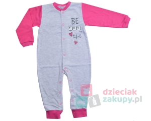 Pajac bez stóp dla dziewczynki beautiful różowy