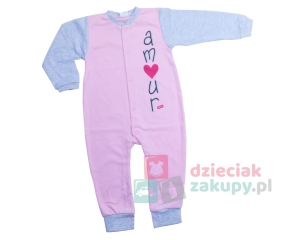 Pajac bez stópek dla dziewczynki amour różowy