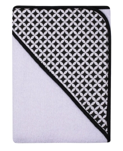 Okrycie kąpielowe z kapturkiem koła białe