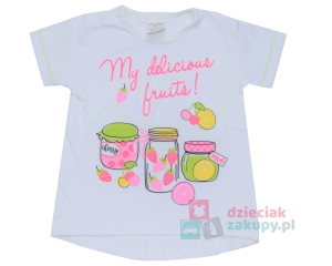 Bluzka dziewczęca my delicious fruits! Biała