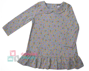 Sukienka dla dziewczynki niemowlaka kwiatek szara