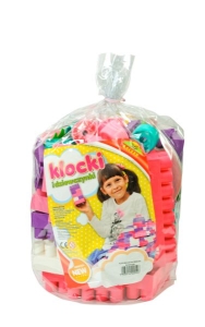 Klocki konstrukcyjne maxi 80 szt. "bączek" różowe