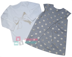 Sukienka dla niemowlaka z bluzeczką kropeczka