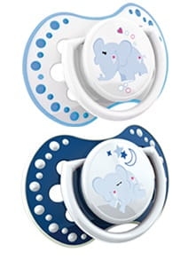 Smoczki uspokajające Lovi 0-3 m silikonowe dynamiczne night&day boy 22/809
