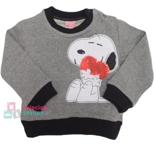 Pettino bluza dla niemowlaka dziewczynki szara Piesek