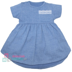 Mrofi sukienka dla niemowlaka na krótki rękaw z kieszonką