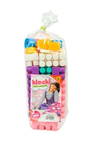 Klocki konstrukcyjne maxi 30 szt. "bączek" różowe