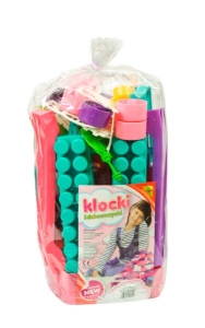 Klocki konstrukcyjne maxi 60 szt. "bączek" różowe