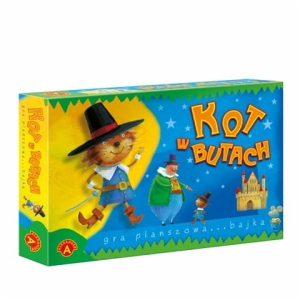 Gra planszowa dla 5 latka z książeczką kot w butach