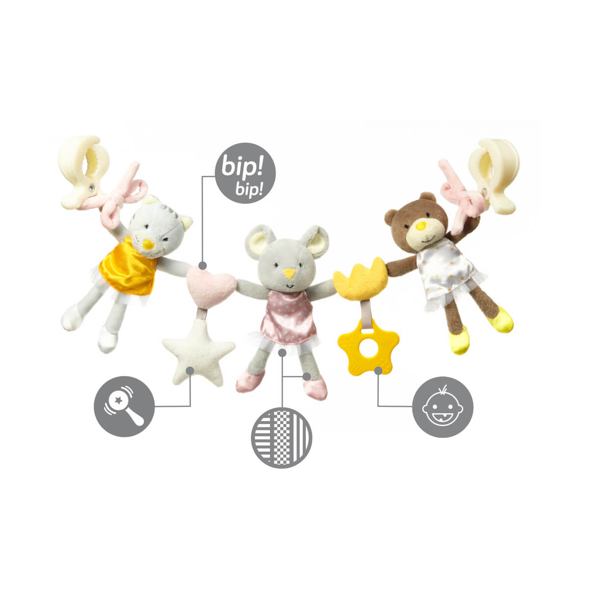 zabawka edukacyjna łańcuch do wózka babyono 1441